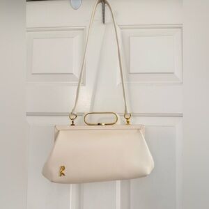 Roberta Di Camerino Cream Shoulder Bag With Handle Purse Vintage Rare